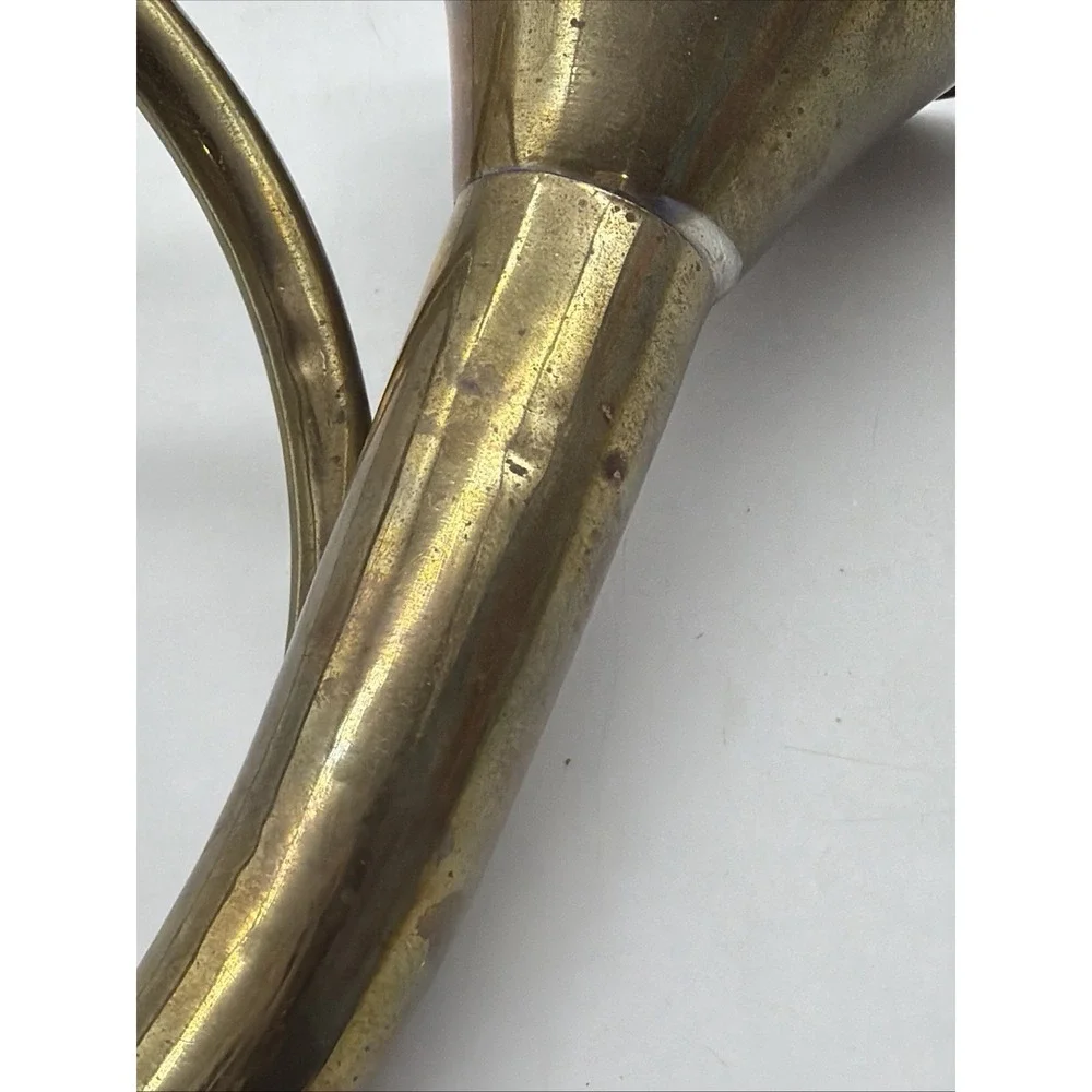 Vintage Brass Metal Natural Horn French or Hunting Style Decorative Patina 7x12